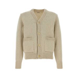 Auralee Men Sand Wool Blend Cardigan